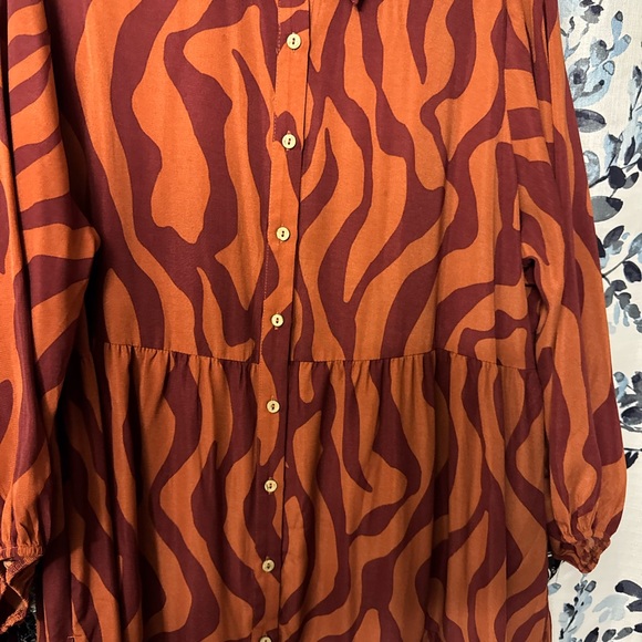 Orange Zebra Print Maxi Dress - Picture 2 of 2